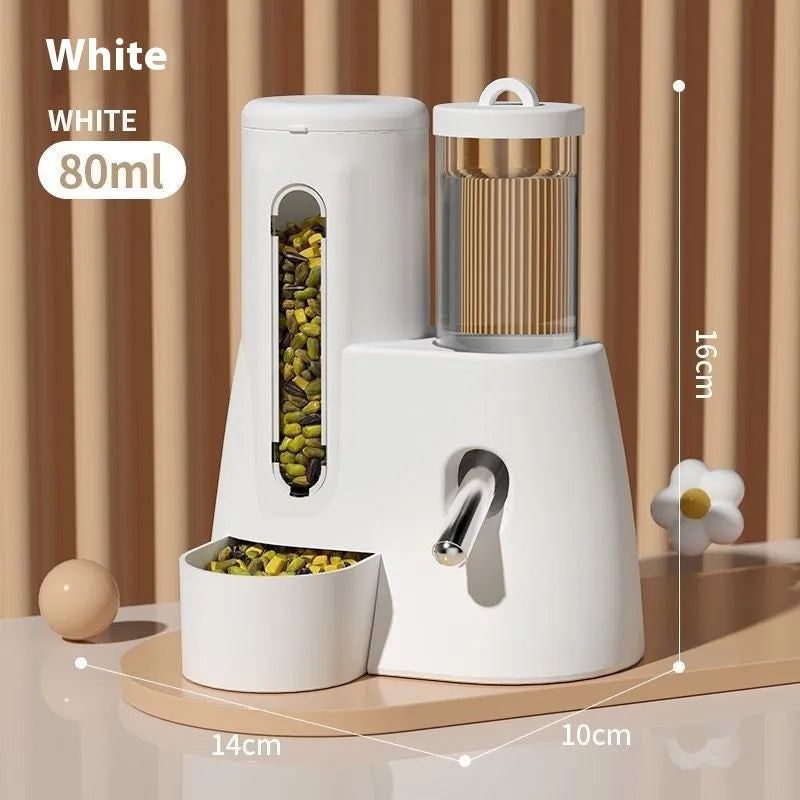 Hamster automatic drinking water feeder and food basin in blue colour