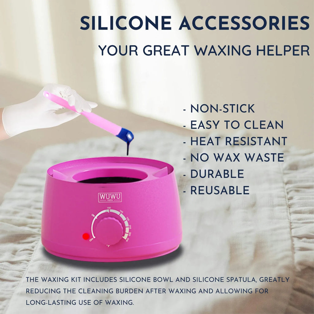 WUWUVISTA professional waxing kit with black smart warmer, wax beads, applicators and aftercare products
