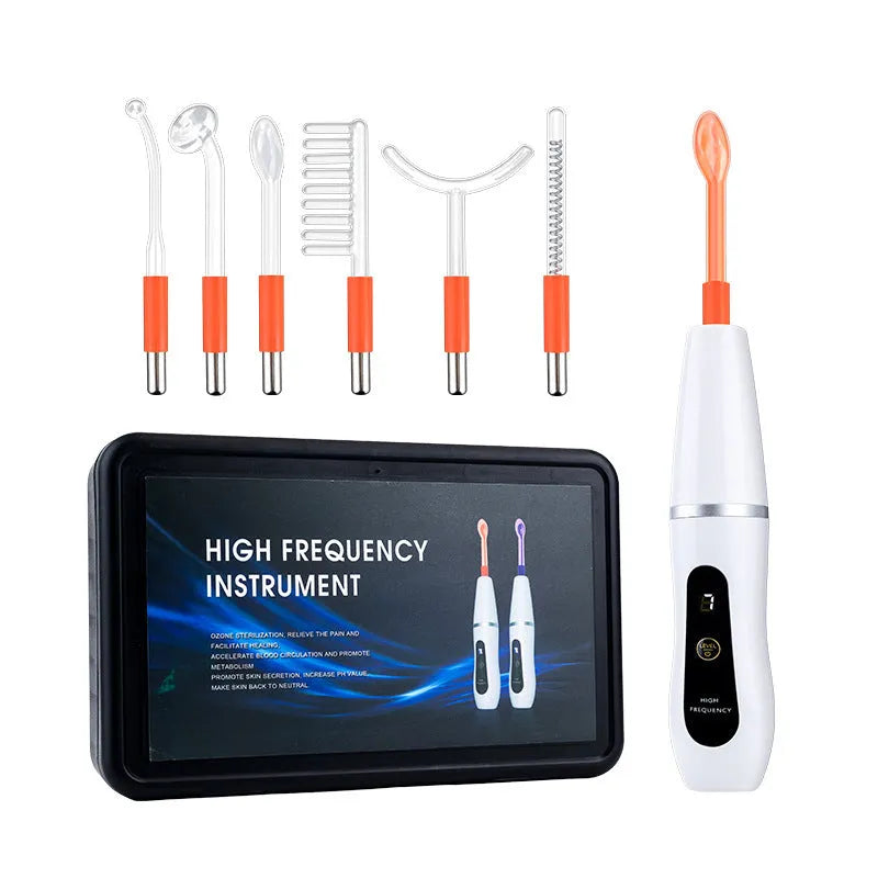 High frequency beauty instrument purple light six-piece set with electrotherapy rod for home brightening