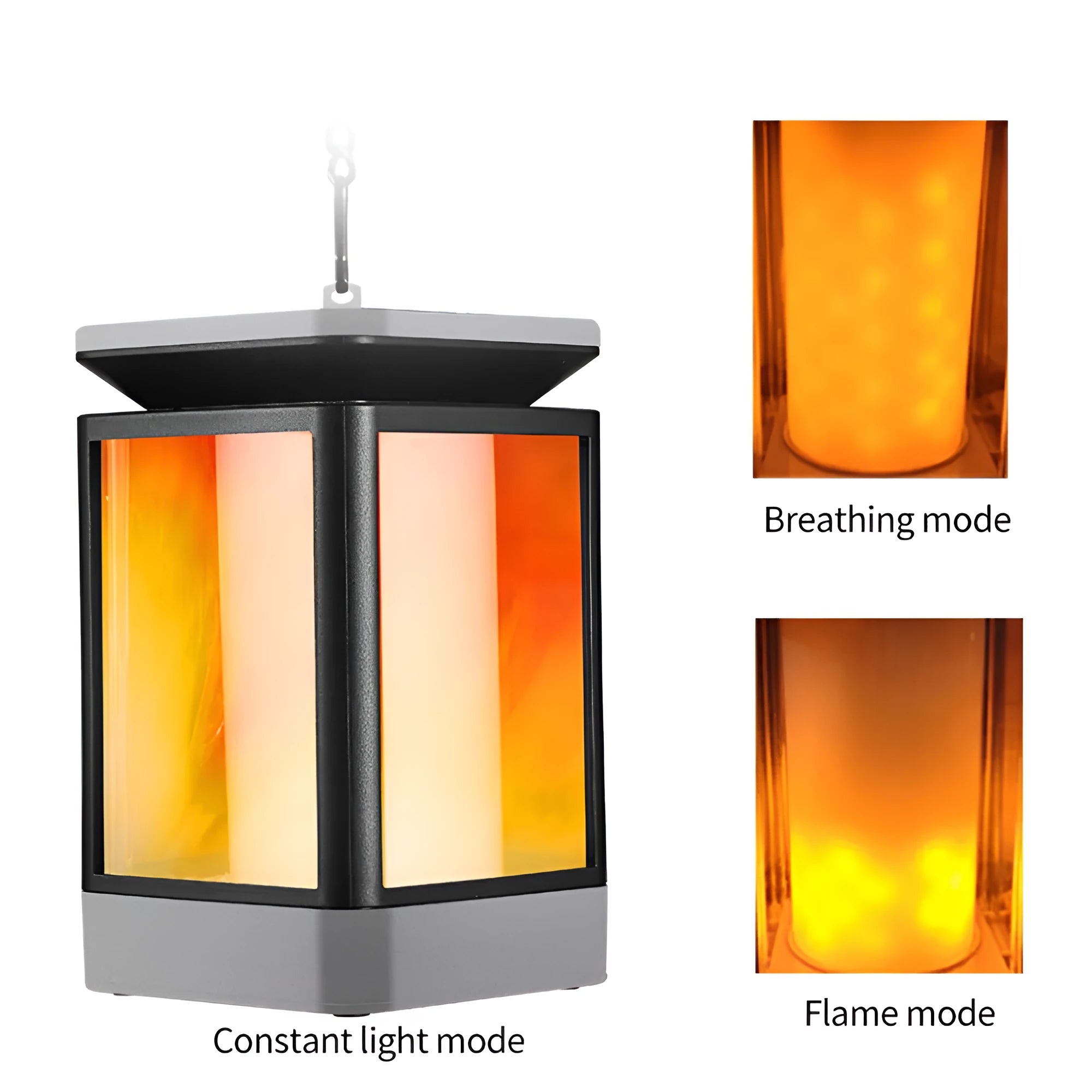 Antique flame design outdoor solar LED street lamp in black or grey