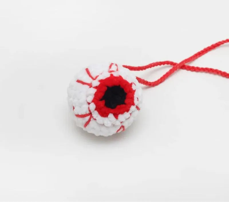 Plush hand-woven car hanging ornament in a cartoon design made from polyester