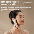 USB rechargeable electric scraping plate with heat and vibration massage functions in golden yellow finish