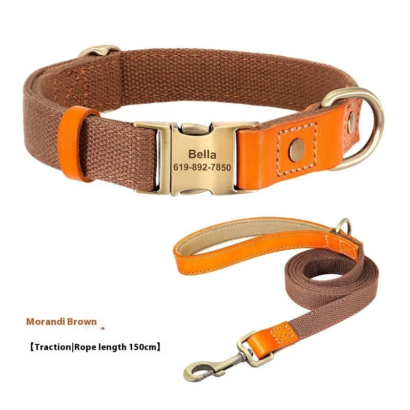 Small dog mohair collar and traction rope set shown in one of six colour options.