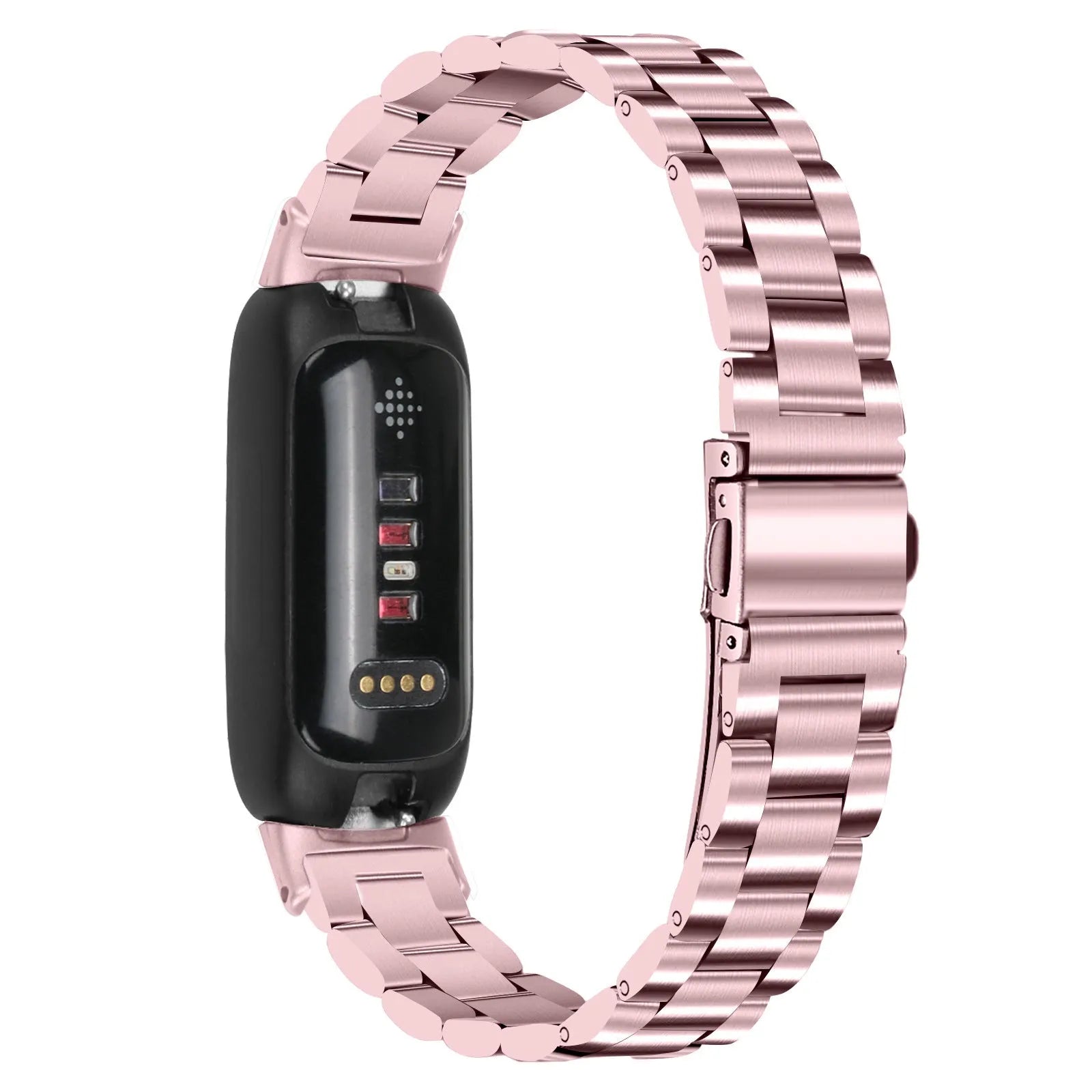 Stainless steel three-bead watch strap for Fitbit Inspire 3 in multiple colour options.