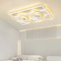 Thin suction ceiling fan lamp with light fixture measuring 1100x700mm with plastic blades and acrylic shade
