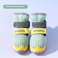Cartoon style breathable dog shoes in Bondi Blue and Dean Green colours for summer paw protection