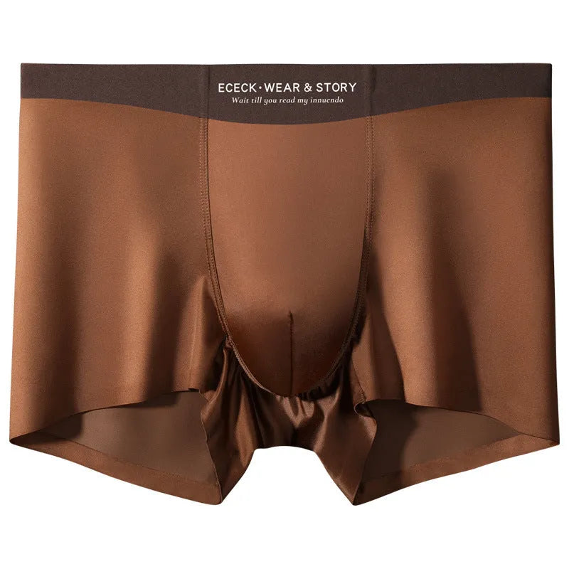 Men's colourblock Ice Silk underwear with seamless construction in multiple colour options