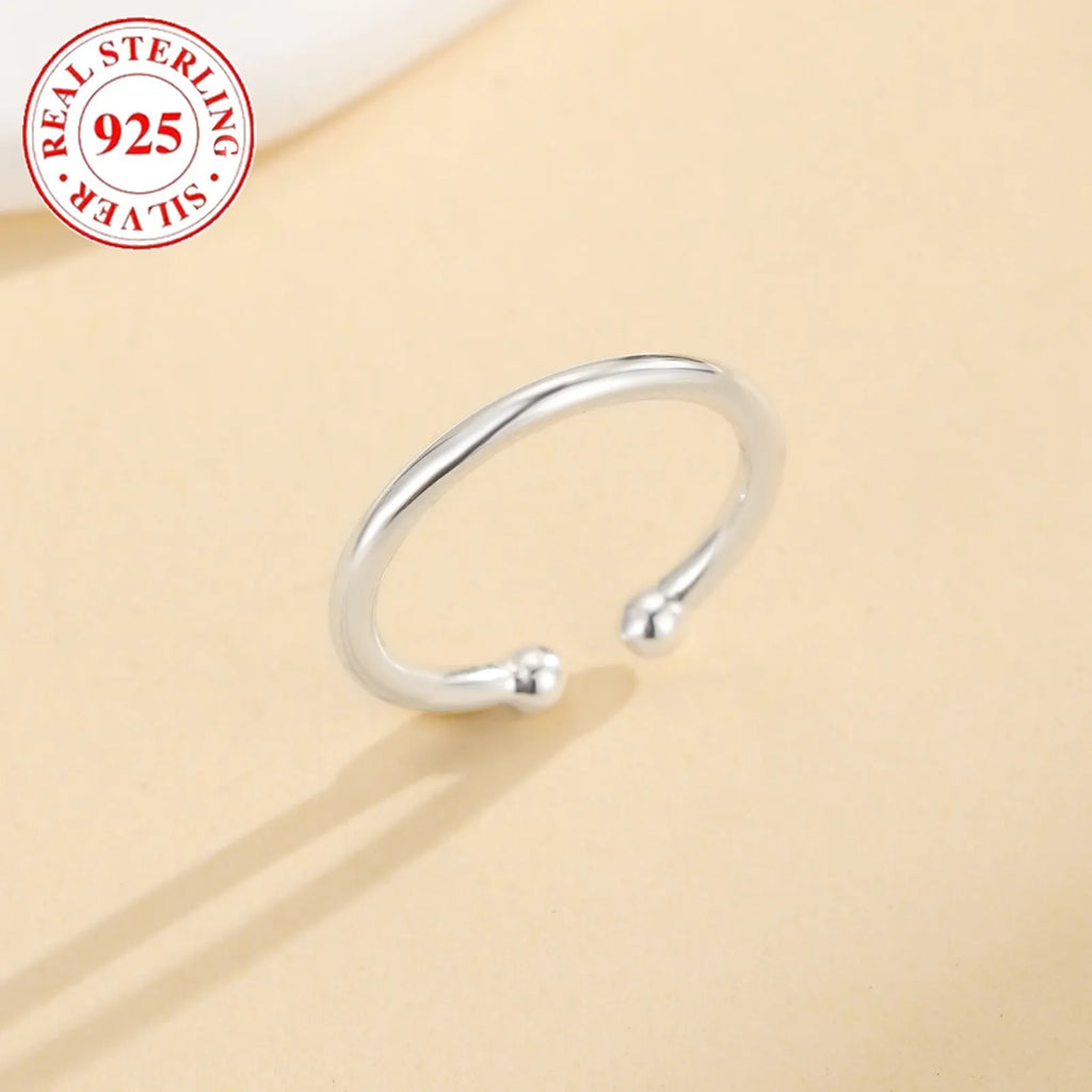 925 sterling silver simple toe ring for women with white gold finish F031 adjustable opening