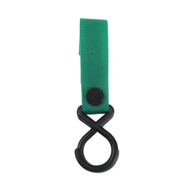 Nylon Velcro luggage hook in multiple colours on white background with OPP packaging