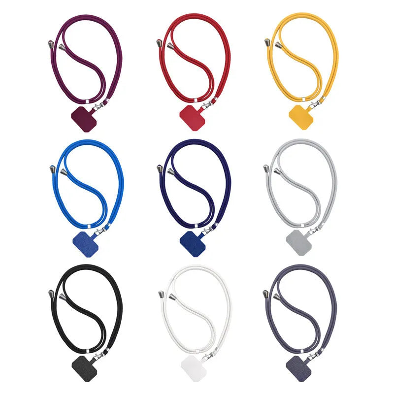 Universal phone case lanyard with electroplated carbon fibre skin back cover in white, black, and red colours