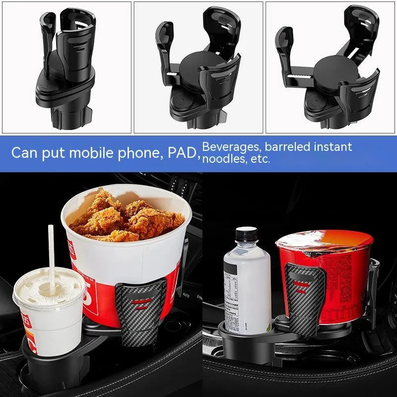 Car cup holder modification accessory in carbon fibre and matte finish options