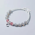Natural moonstone adjustable bracelet with 6mm gemstone on wrist showing extension chain