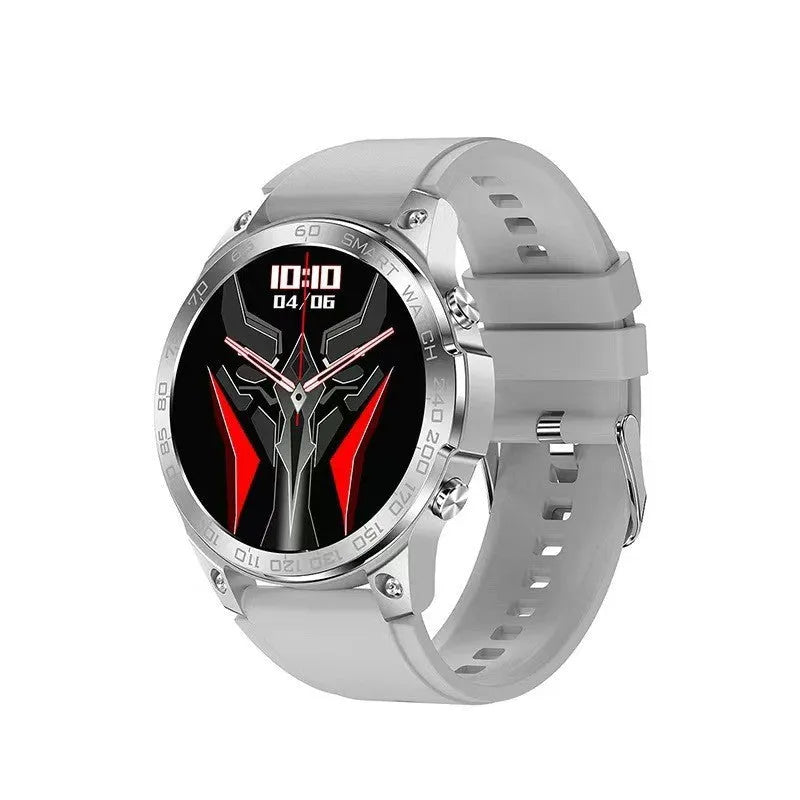 Bluetooth calling sports watch with round AMOLED screen and silicone strap in multiple colour options