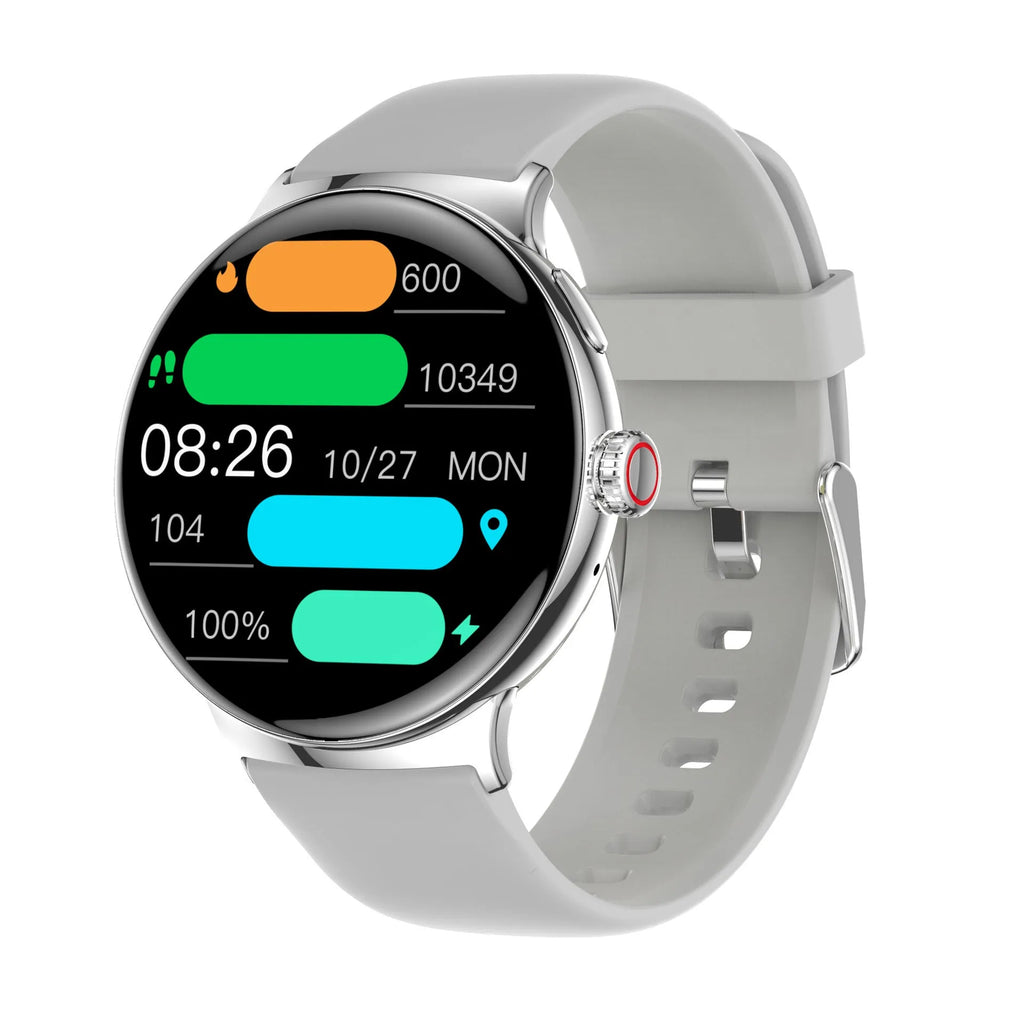 Smart watch lanyard design with AMOLED screen, Bluetooth calling, health monitoring, in Black colour