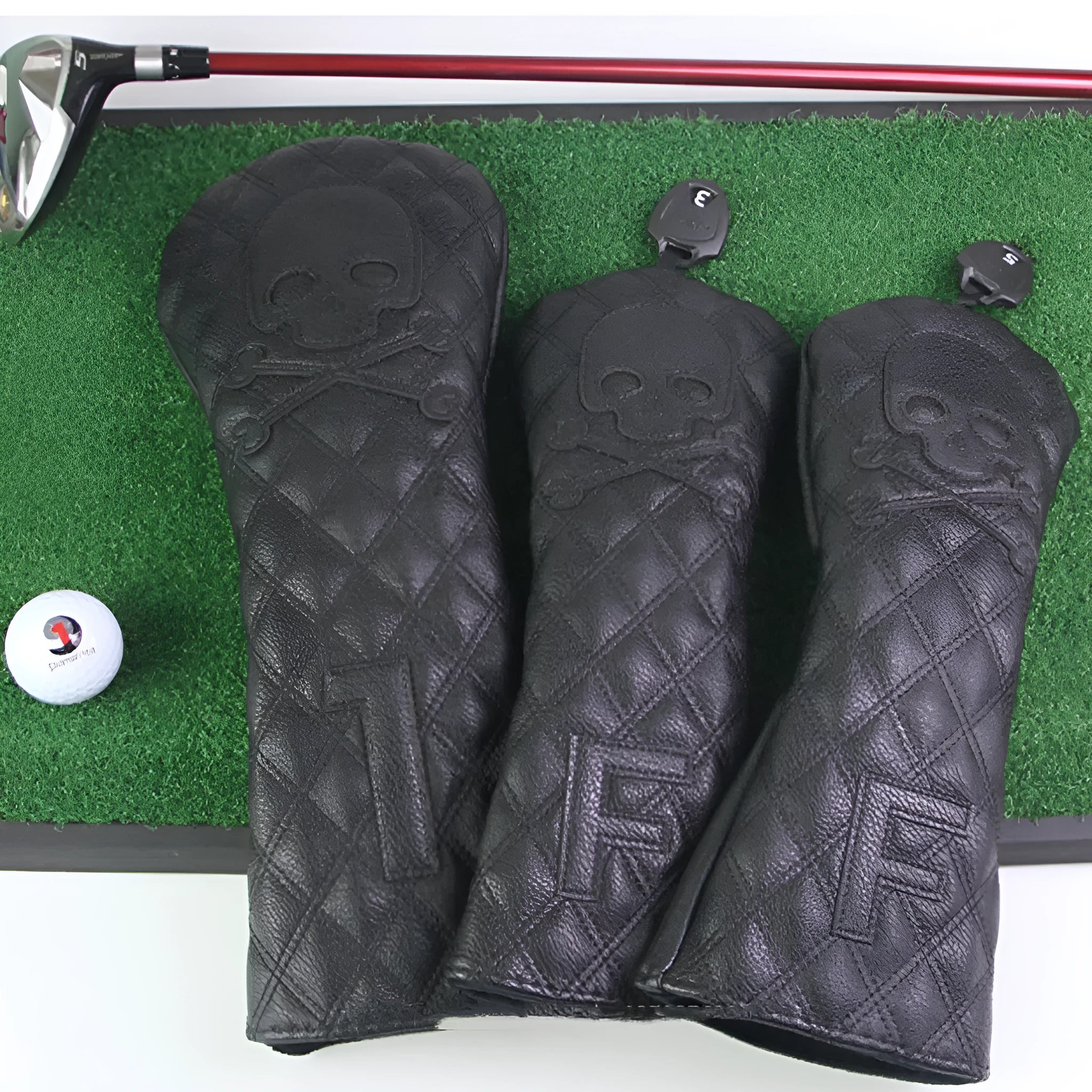 Black and white golf wooden pole waterproof protective cover for club shafts