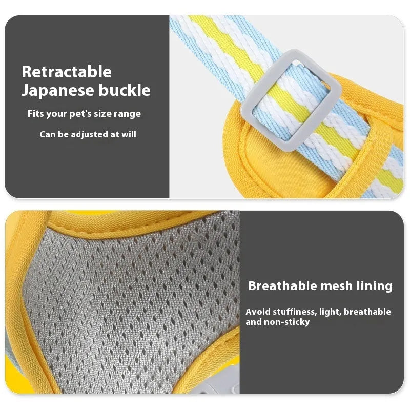 Explosion-proof anti-strangulation pet harness in four colours with 1.5 metre holding rope