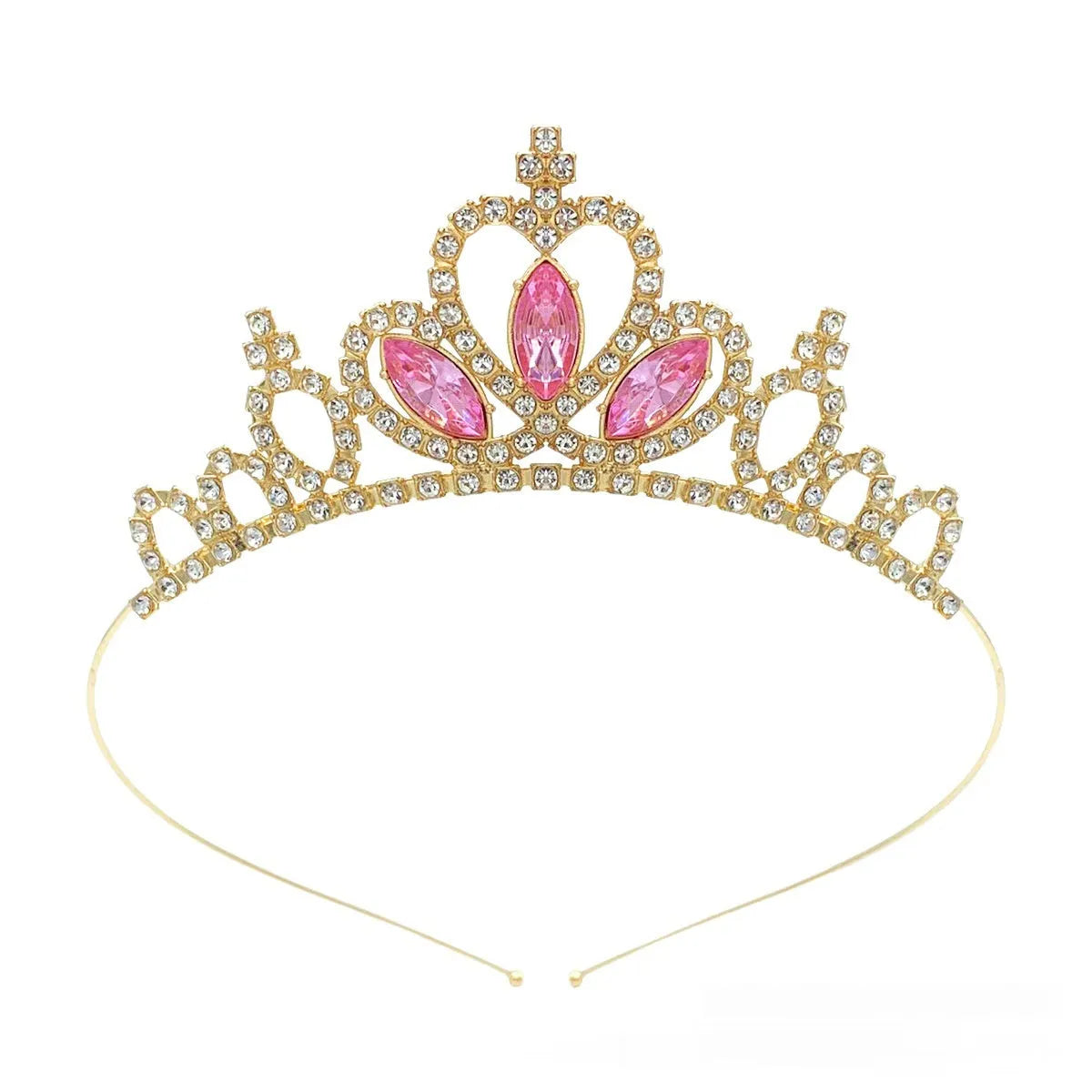 Girl's alloy princess crown with electroplated finish and crystal accents