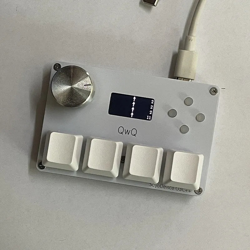 Hall effect magnetic axis numeric keyboard with IPS screen, programmable knob, and RGB backlighting