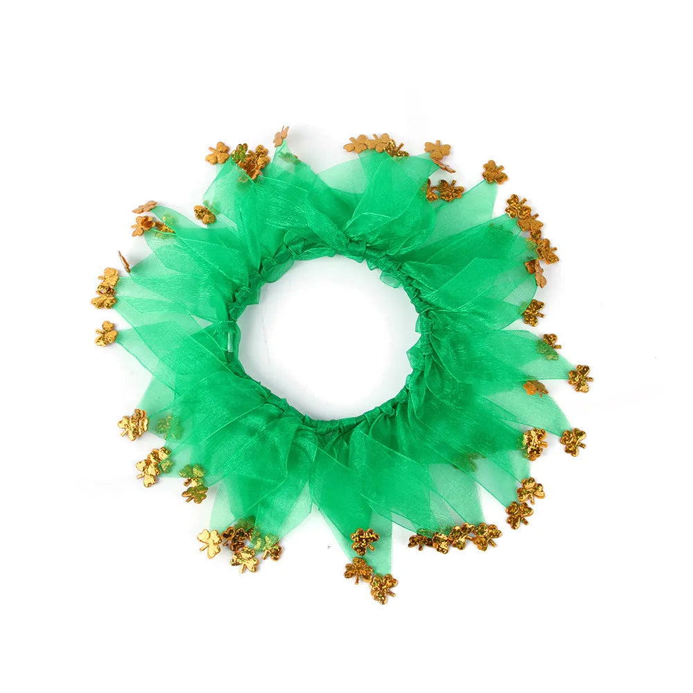 Tie-dye pattern dog collar in Halloween and Christmas colour styles made from cloth