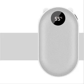 Compact rechargeable hand warmer and power bank in multiple colour options including digital display models.