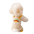 Dog jumpsuit in corduroy fabric with rainbow print, beige and brown options, for small dogs autumn winter