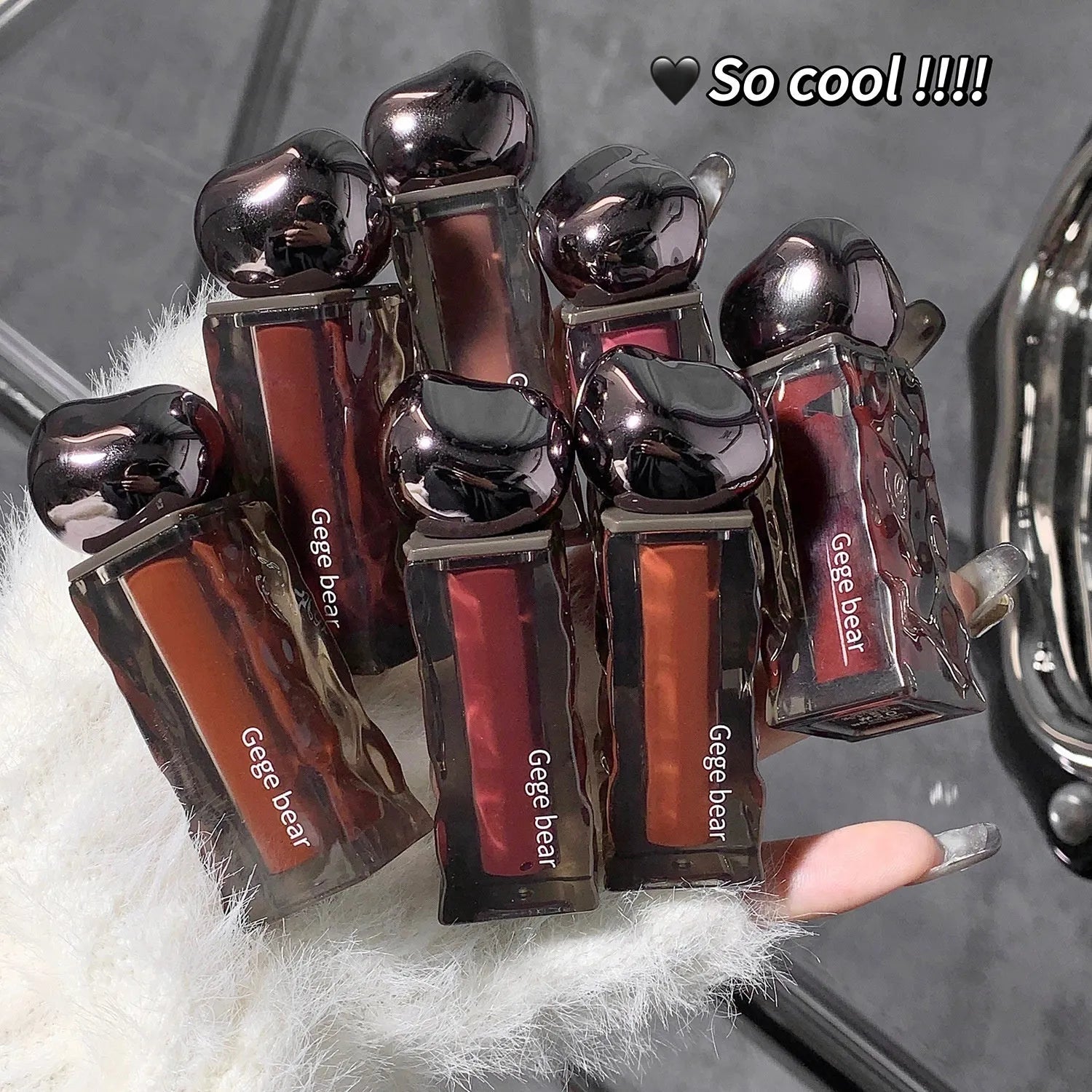 Glacier Lava Lip Lacquer mirror lip gloss with water-light texture in seven colour options