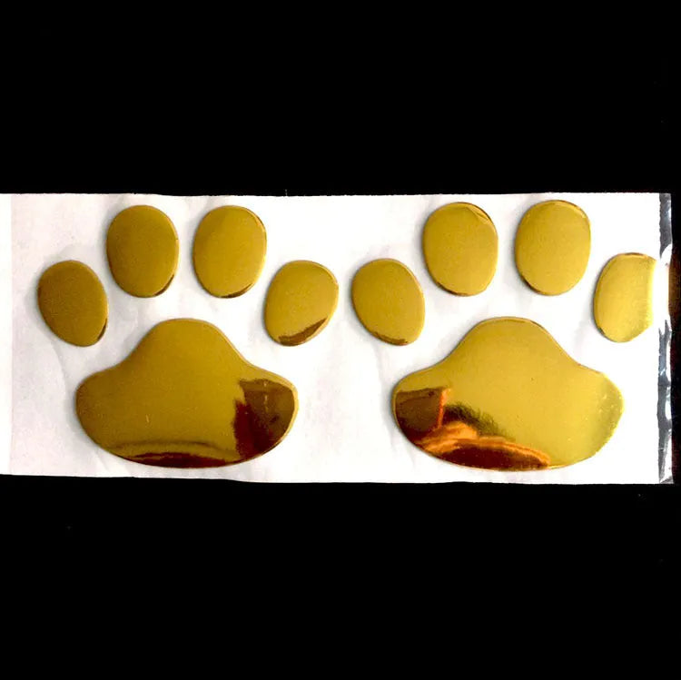PVC car bumper sticker with hand-shaped brush dog footprint design in four colour options