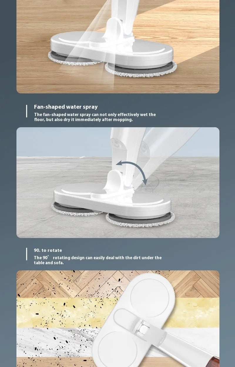 Wireless robot floor mop and cleaner with separate washbasin in S5 Green colour