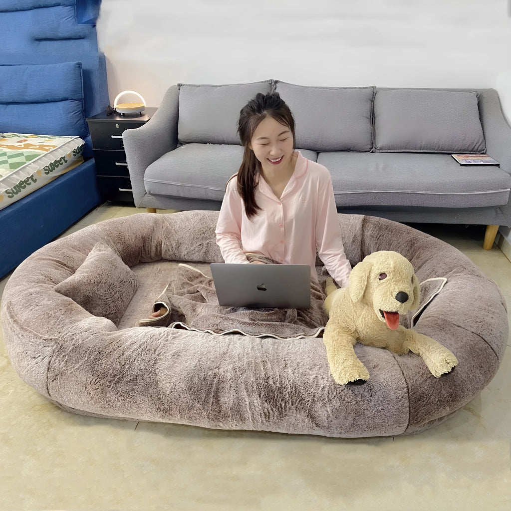 Oversized removable washable cloth dog bed for large breeds, 100x70x30CM