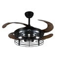 American retro style ceiling fan lamp with invisible blades and acrylic shade, remote control included