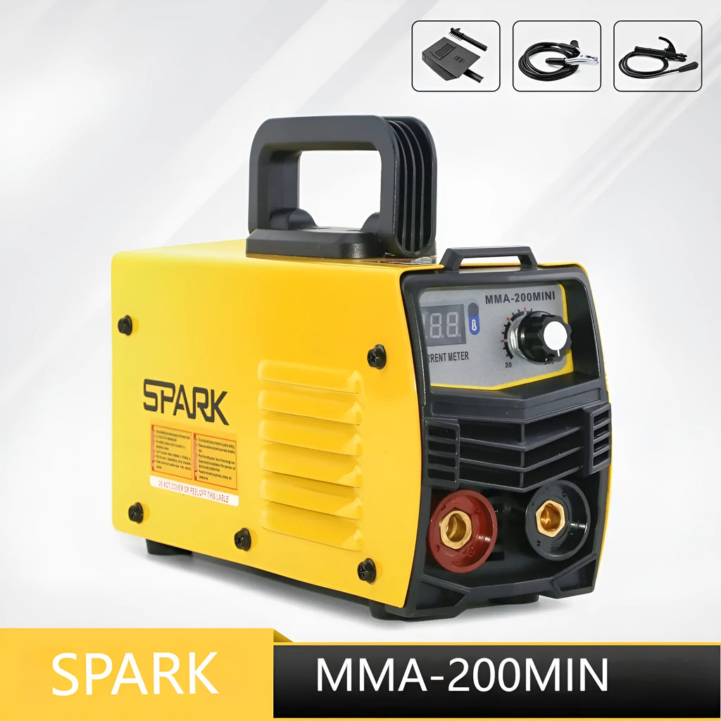 MMA-200MIN 220V DC inverter arc welding machine with welding tongs and face shield