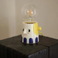 Handmade ceramic table lamp with ball headlight design for bedside and birthday decoration