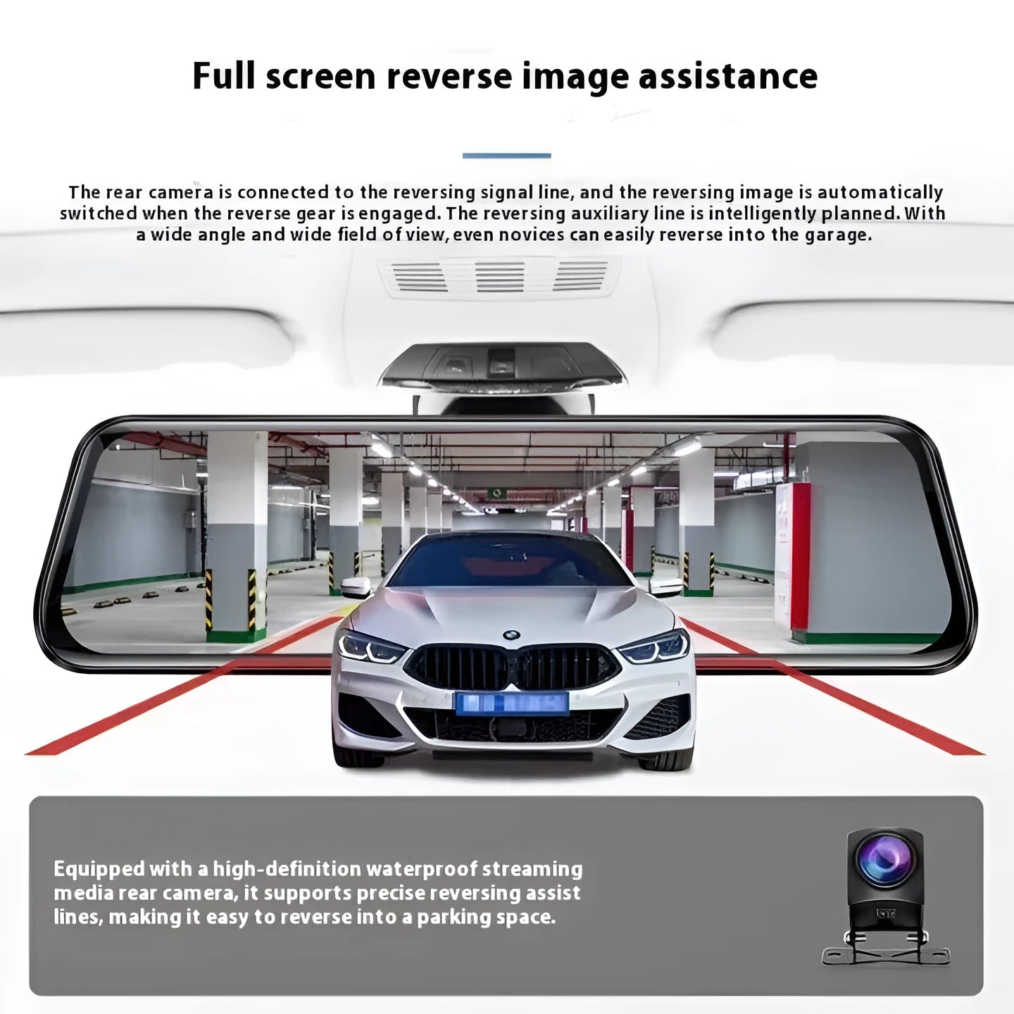 10 inch touch screen streaming video recorder with 9.66 inch display for car dash cam use