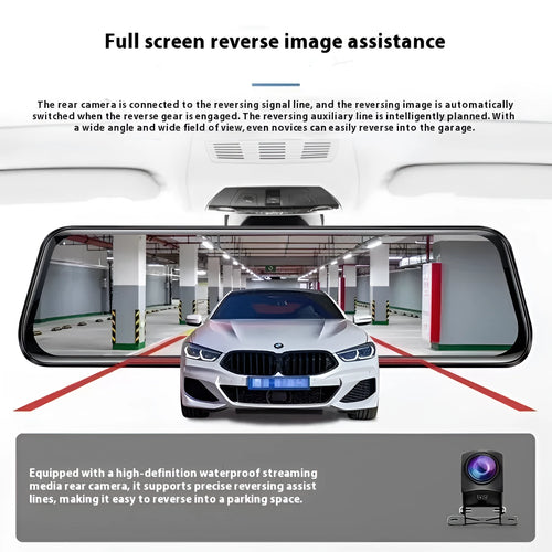 10 inch touch screen streaming video recorder with 9.66 inch display for car dash cam use