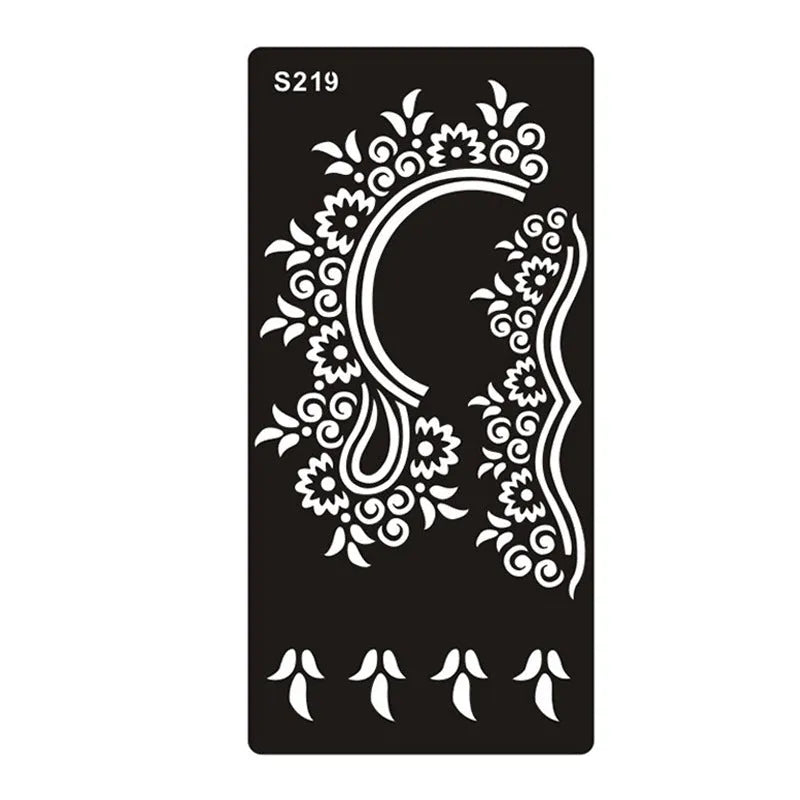 Hollow tattoo template sticker with geometric Southeast Asia style design on water transfer paper