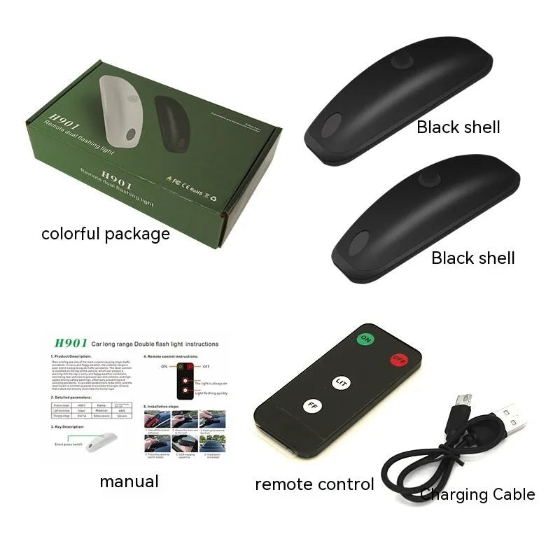Remote control car strobe light for anti-collision visibility in rain and fog weather