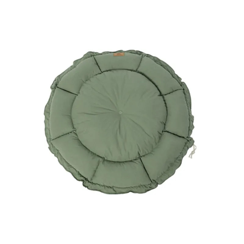 Grey reversible donut cat bed with raised rim suitable for indoor cats and small dogs
