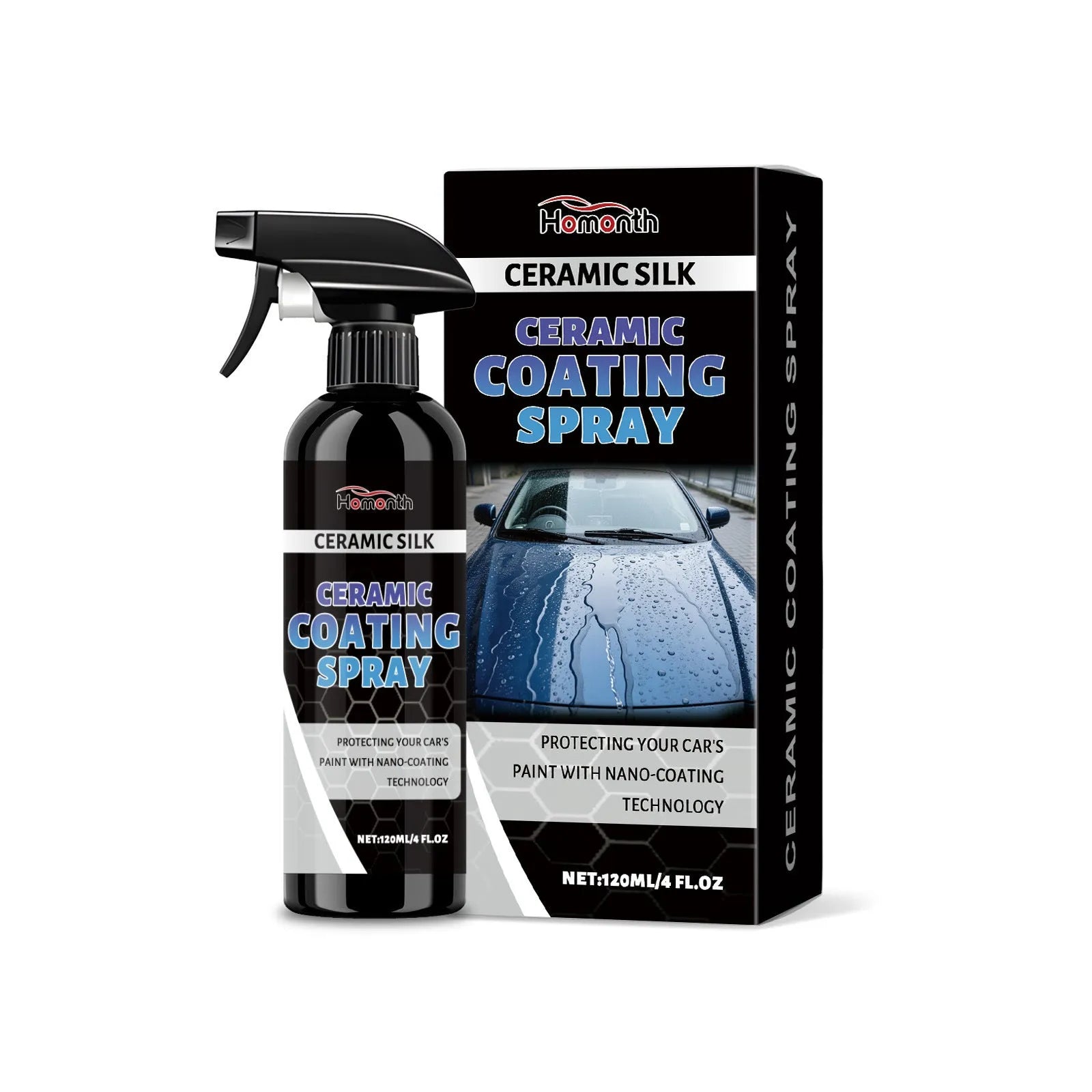 Ceramic coating spray 120ml bottle with anti-fading protective formula