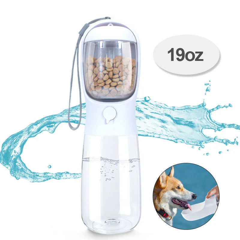 Portable cat dog outdoor brigade kettle water cup 550ml plastic dual-purpose pet bowl