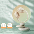Beige wireless Bluetooth headphones over-ear head mounted with Type-C charging