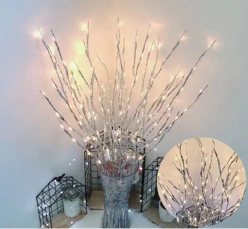 LED simulated branch tree light in vase with colourful lighting options