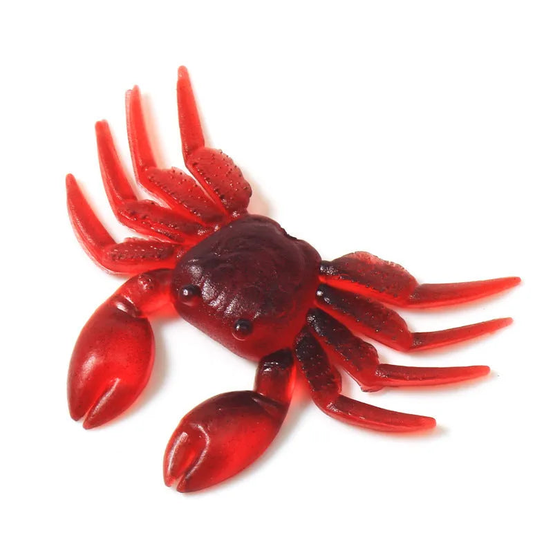 8cm PVC crab fishing lure in red or brown colour with fishhook
