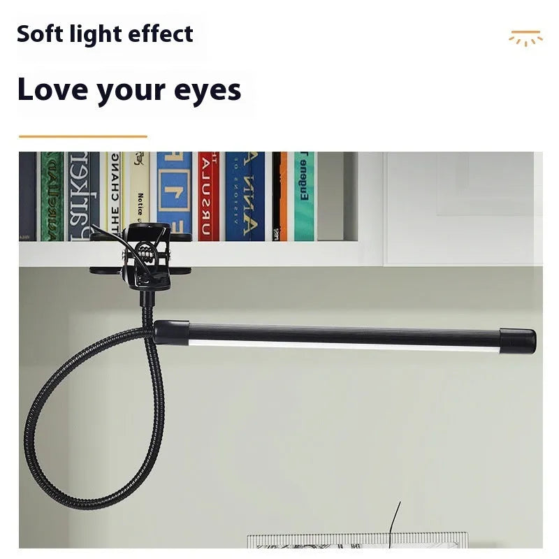 LED Beauty Nail Tattoo Clip Light in black with USB cable, showing three-colour warm white light setting