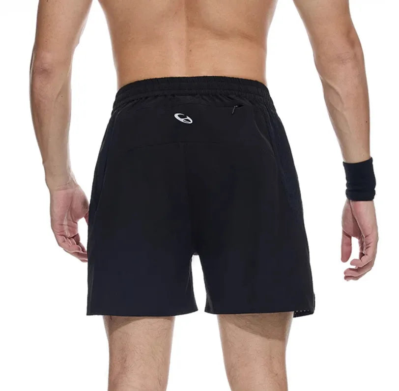 Men's running shorts with laser stitching and stretch fabric for training workouts