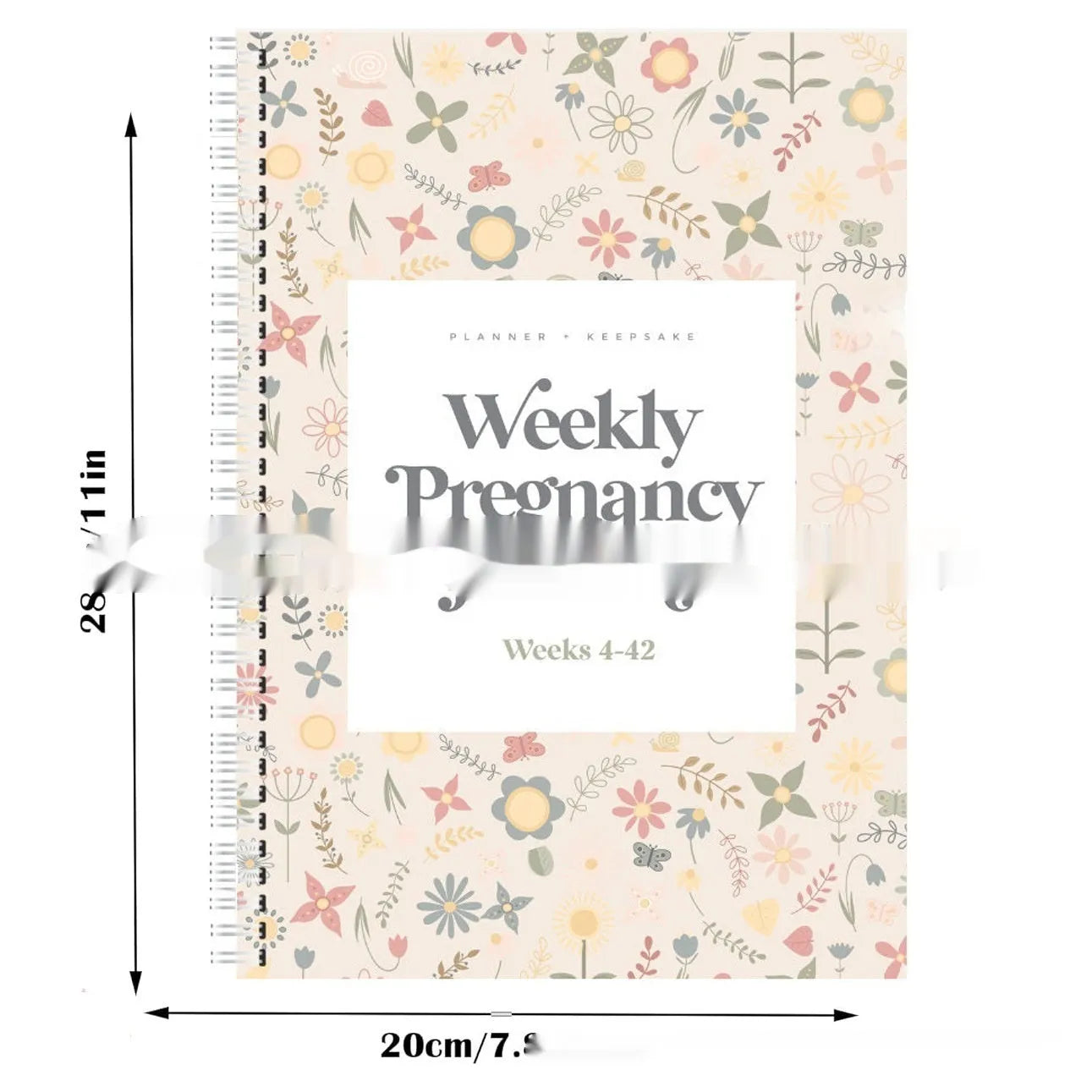 A5 pregnancy weekly diary notebook showing structured format for weekly entries