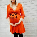 Orange cotton maternity dress for Halloween available in sizes S to 5XL