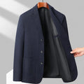 Men's loose fit woolen coat in solid colours for spring and autumn seasons