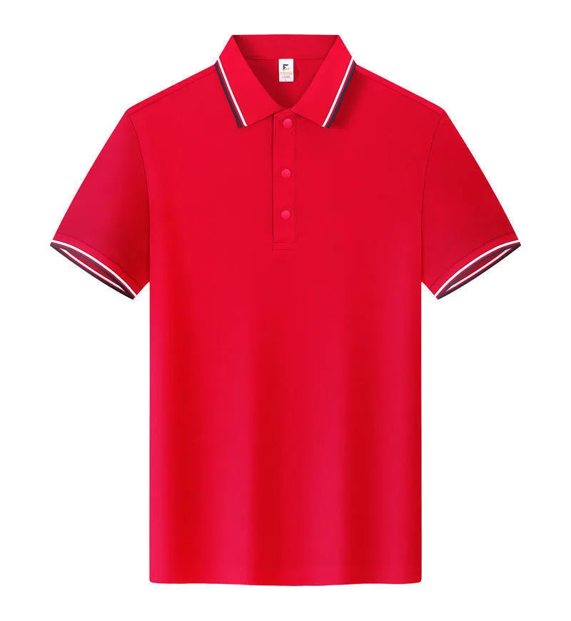 Lapel work short sleeve t-shirt in long-staple cotton, straight fit, white colour option