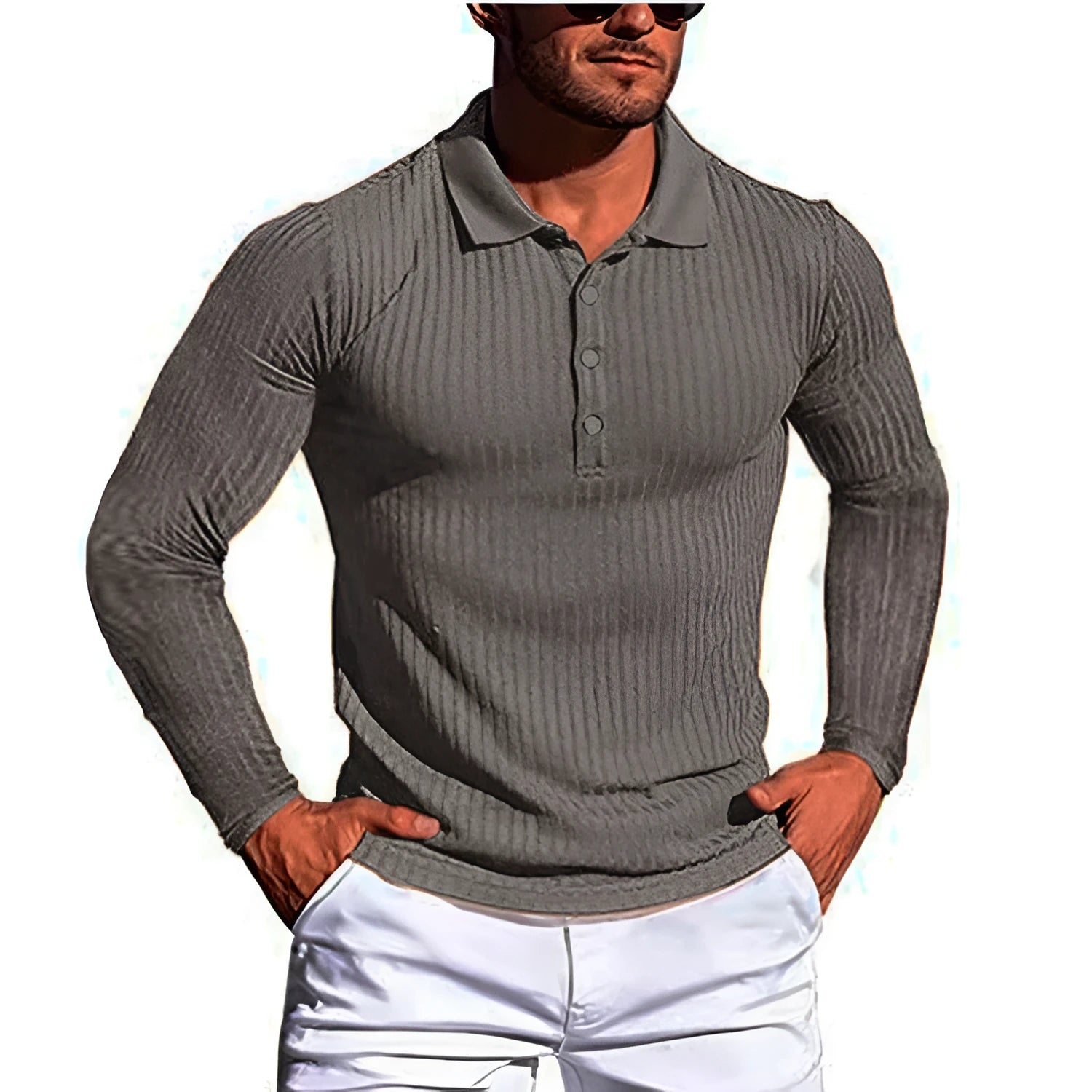 Men's loose-fit striped knit shirt in high elastic fabric with short sleeves and slim bottoming style