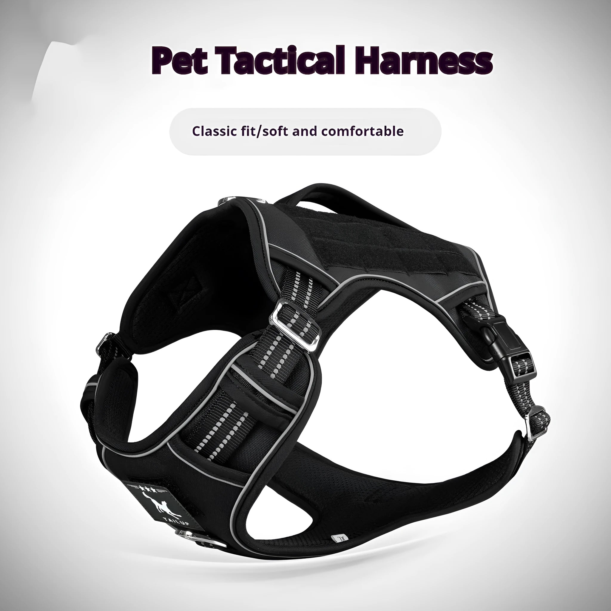 Oxford cloth tactical chest strap harness for search and rescue working dog in camouflage colour